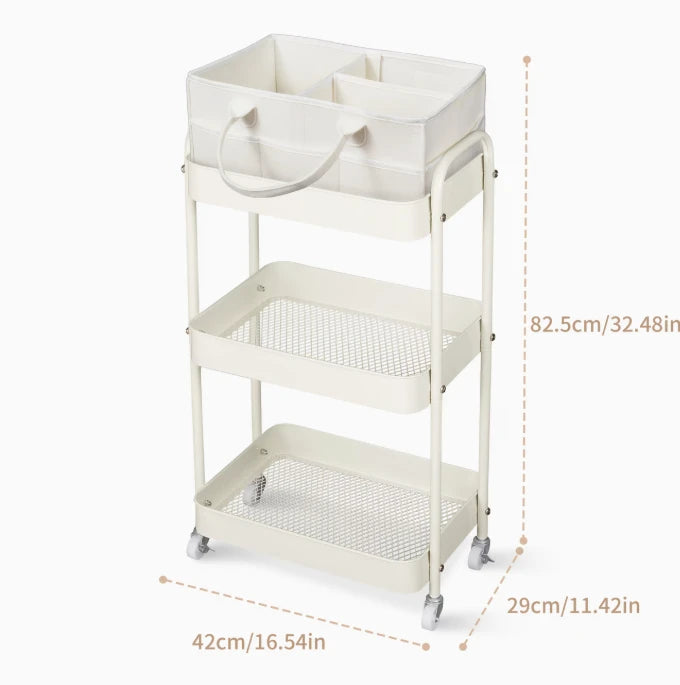 Diaper Caddy And Storage Cart