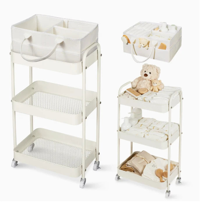 Diaper Caddy And Storage Cart