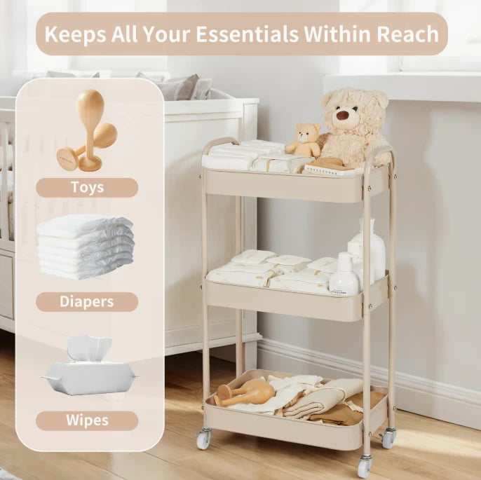 Diaper Caddy And Storage Cart
