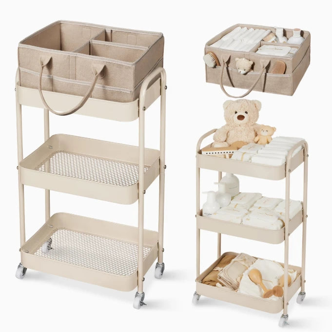 Diaper Caddy And Storage Cart