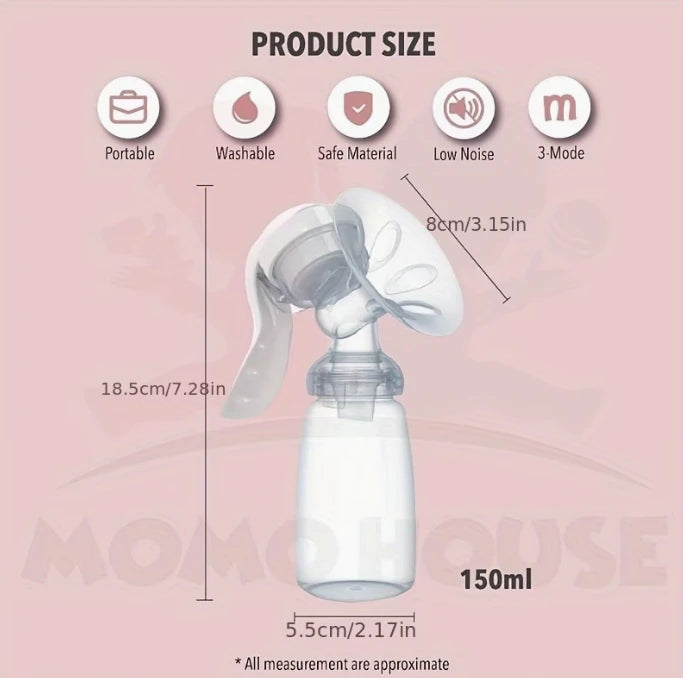 Manual Breast Pump with 150ml Feeding Bottle