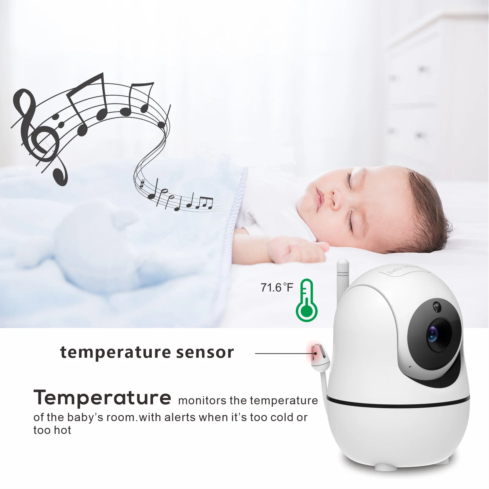 New 5 inch Video Baby Monitor with Camera and Audio