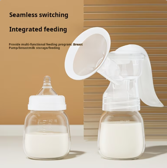 1pc Manual Breast Pump with 180ml Feeding Bottle