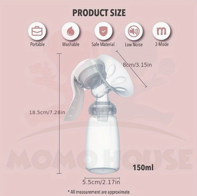 Manual Breast Pump with 150ml Feeding Bottle