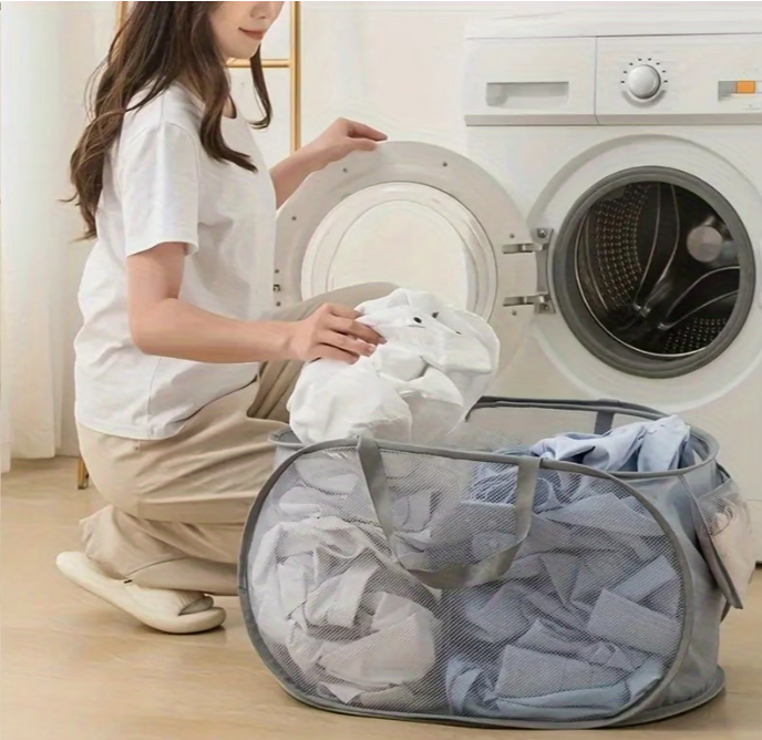 Pop-Up Mesh Foldable Laundry Basket