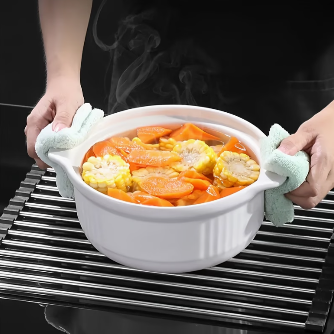 Roll-Up Stainless Steel Dish Drying Rack
